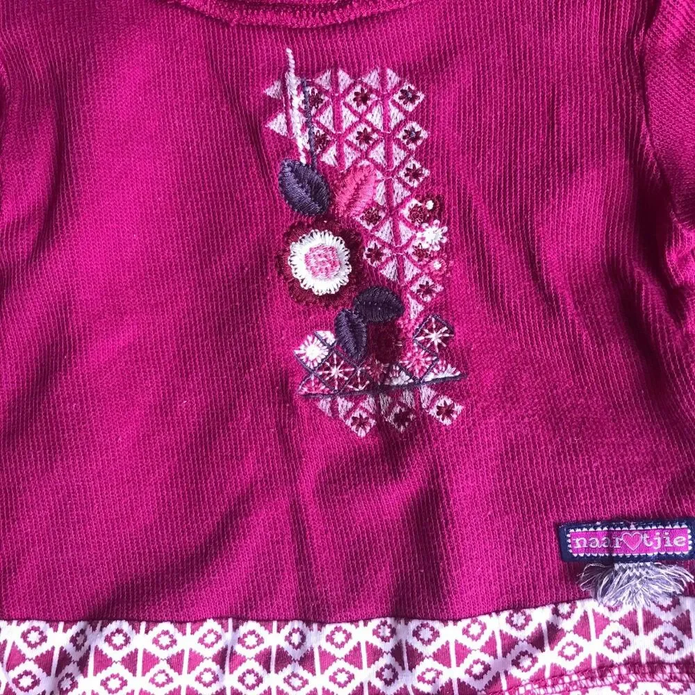 naartjie Girls Outfits‎ 3-6 Mo Embroidered Cowl Neck Tunic Lace Print Leggings